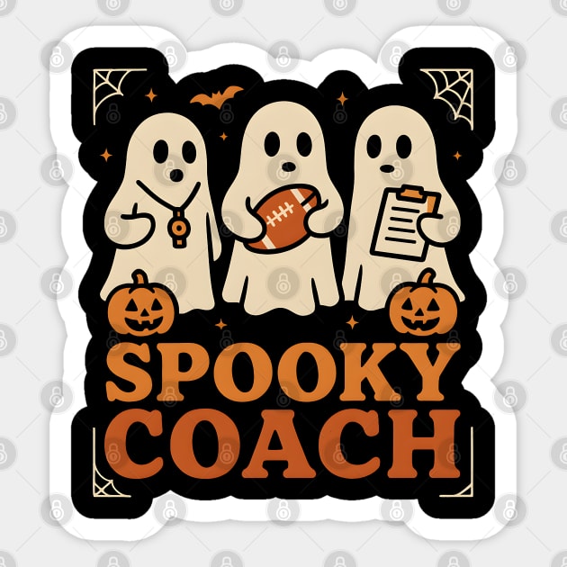 Spooky Coach Ghost Halloween Football Graphic Gift Sticker by MakerMind8.2